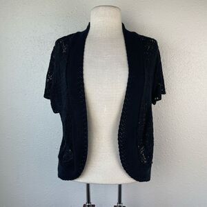 Questions Black Cropped Cardigan Sweater Size XL